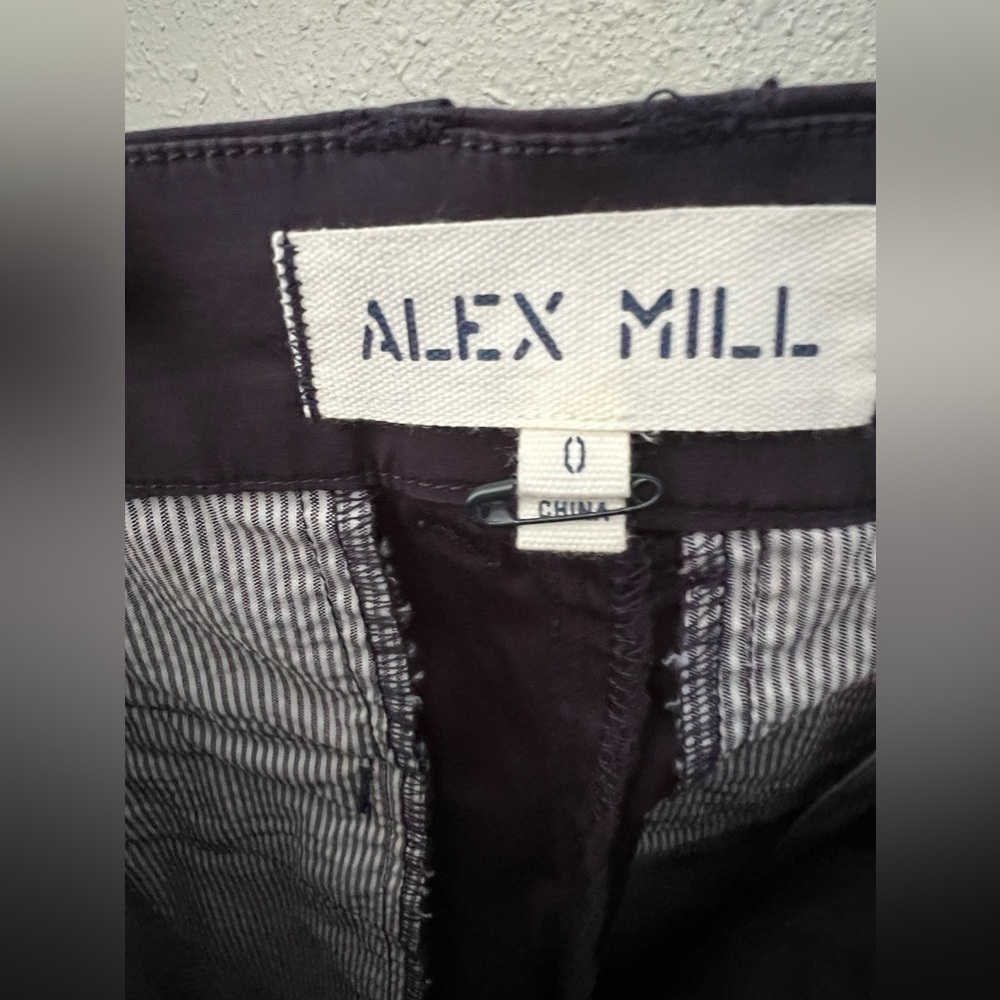 Alex Mill Women's Alex Chinos Khaki Pants Navy Blue Cropped Size 0 New - Picture 4 of 8